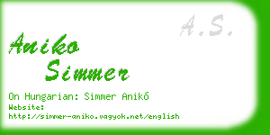 aniko simmer business card